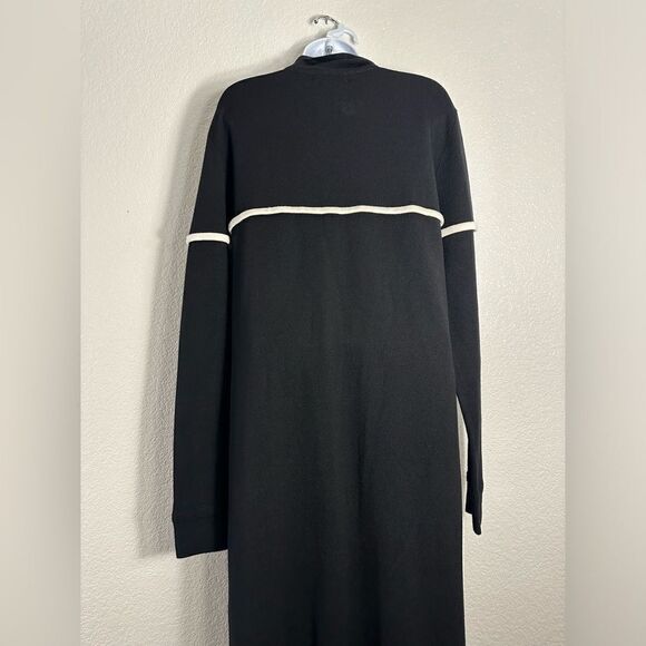 Moussy‎ Studiowear Double Zip Wool Blend Black Sweater Dress Jacket Monochrome - Picture 5 of 8